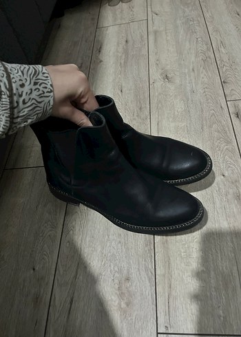 Siyah Deri Kadın Bot - Tokalı, Topuklu - Görsel 7