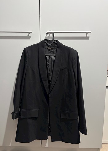 Düğmeli Siyah Kadın Blazer Ceket - Görsel 7