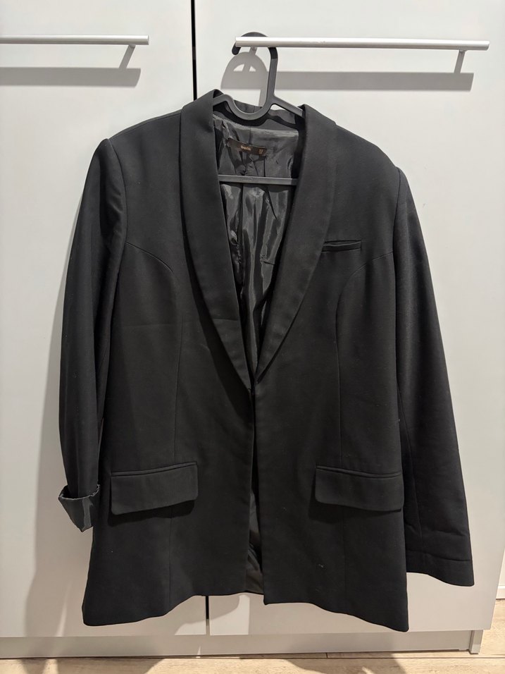 Düğmeli Siyah Kadın Blazer Ceket - Görsel 2