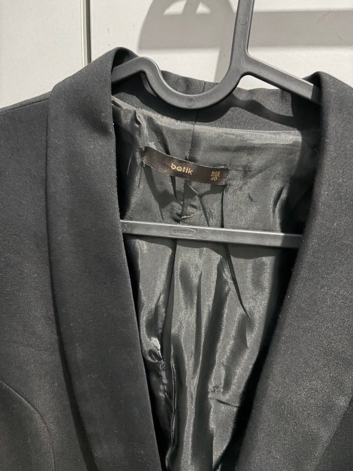 Düğmeli Siyah Kadın Blazer Ceket - Görsel 3