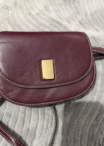 Bordo Deri Tokalı Kadın Çanta - Görsel 4