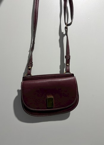 Bordo Deri Tokalı Kadın Çanta - Görsel 5