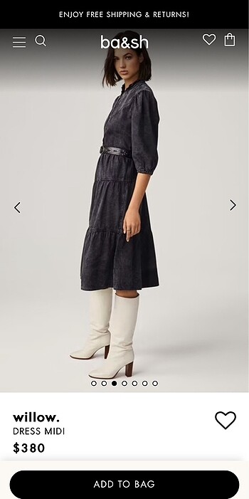 xs Beden Ba&Sh Paris Willow Midi Elbise