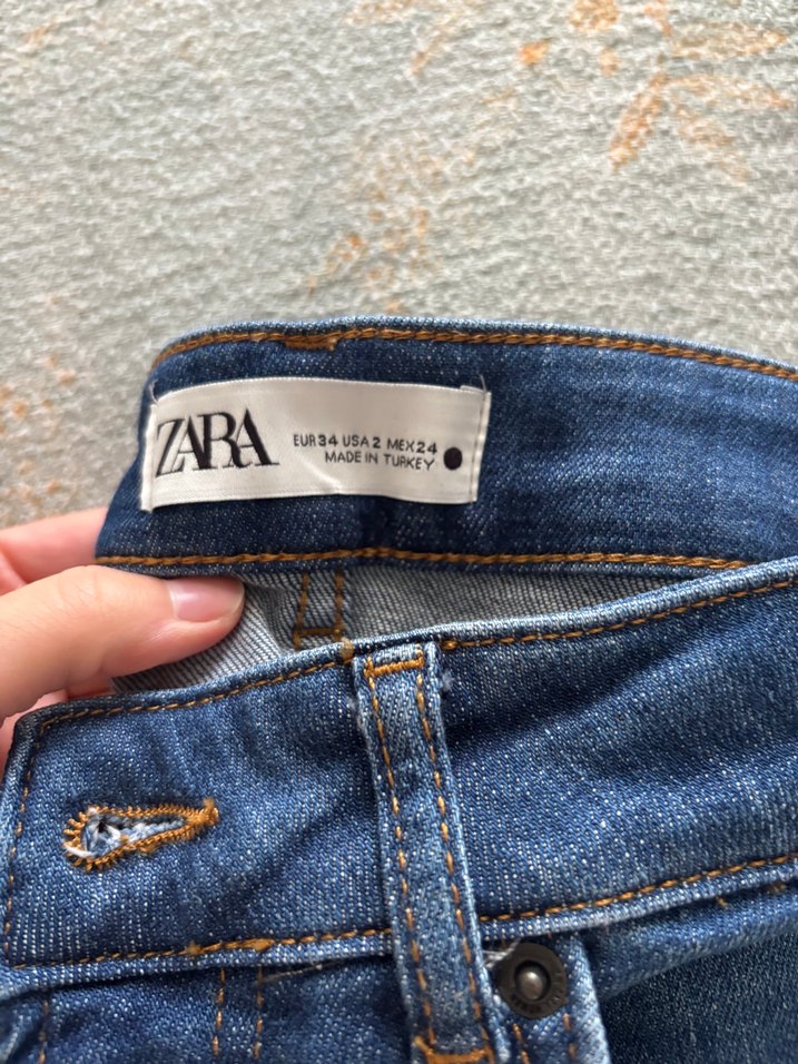 Kadın Mavi Kot Pantolon Midi Boy - Görsel 2