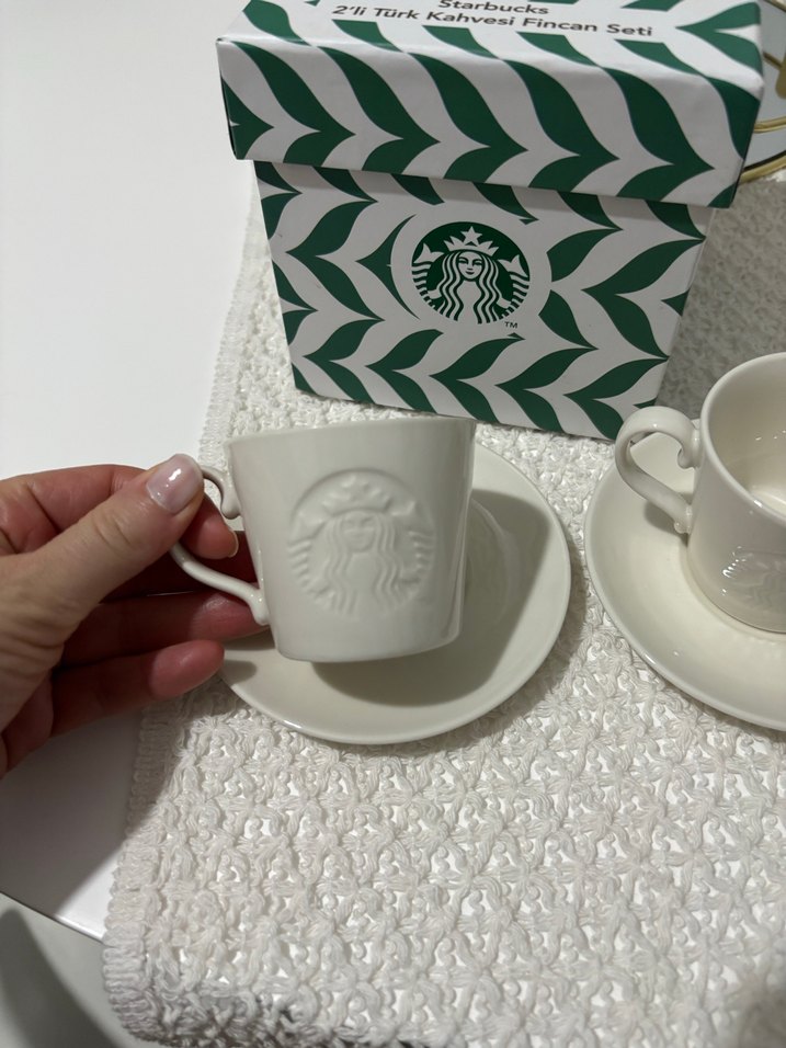 Beyaz Starbucks Kahve Fincanı Seti - Görsel 2
