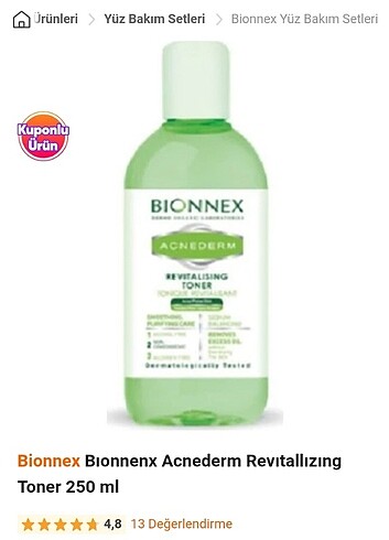 Bionnex acnederm canlandıran tonik 