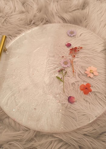 Kurutulmuş Çiçekli Epoksi Tepsi - Görsel 2