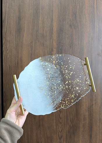 Parlak Altın Renkli Epoksi Tepsi - Görsel 3