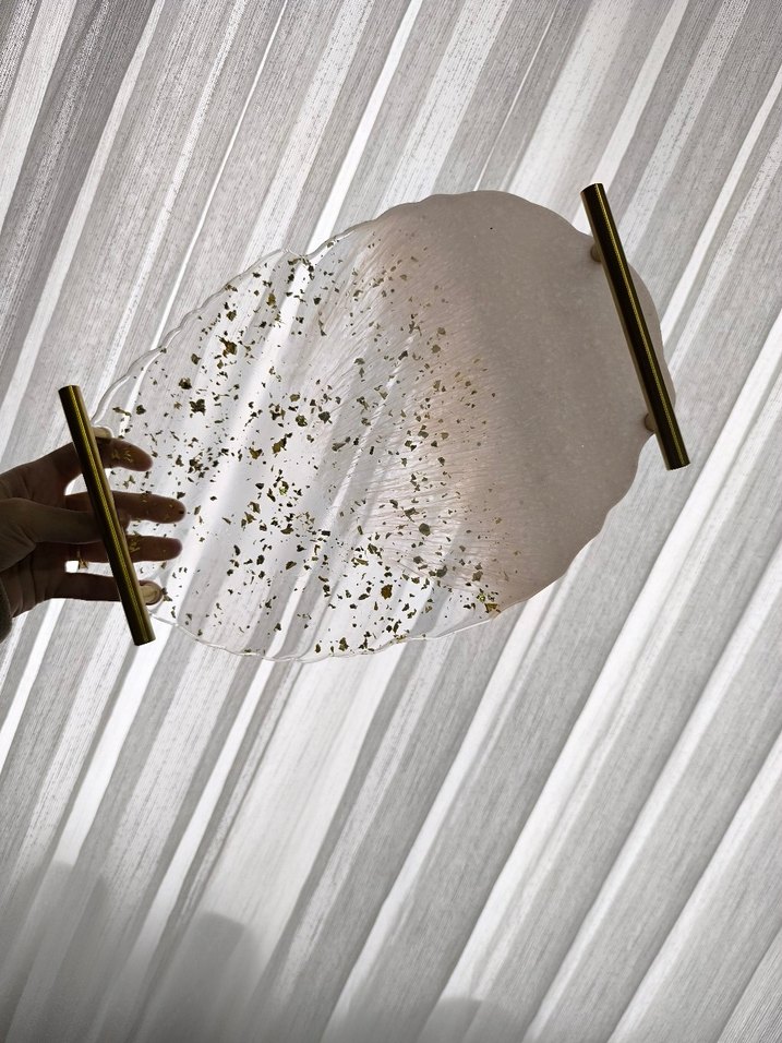 Parlak Altın Renkli Epoksi Tepsi - Görsel 2