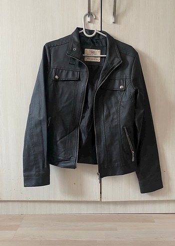 Siyah Kadın Deri Biker Ceket