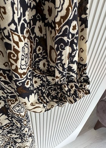 Boncuk Detaylı Nakışlı Bohem Uzun Elbise - Görsel 4