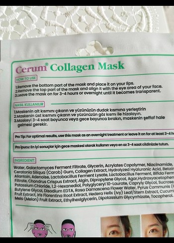 Kiper Cerum Kolajen Yüz Maskesi Paket İçinde 5 Adet - Görsel 3