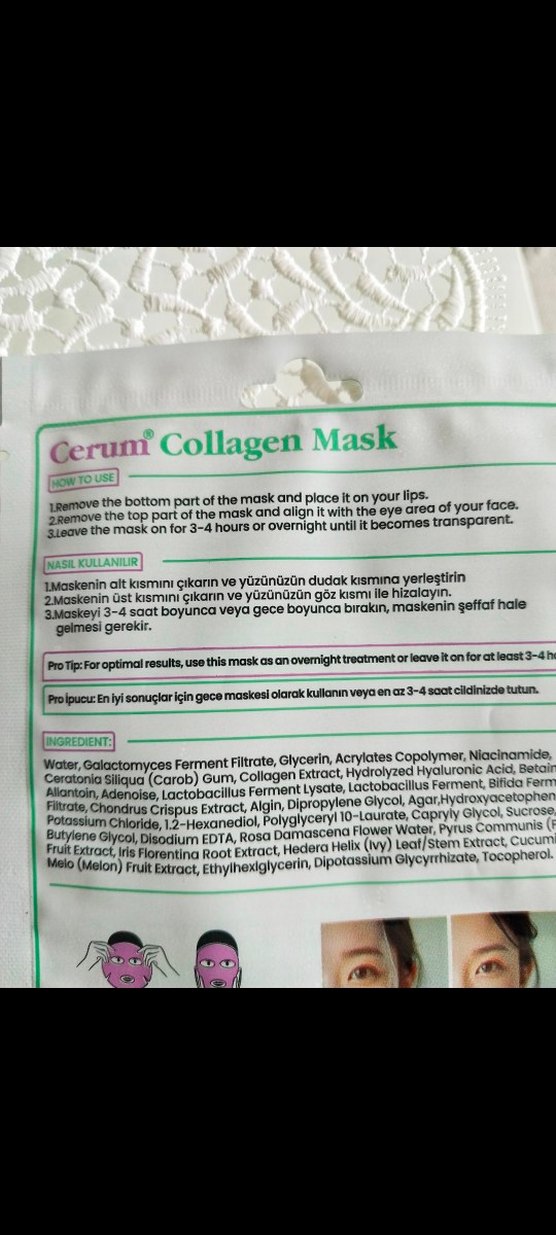 Kiper Cerum Kolajen Yüz Maskesi Paket İçinde 5 Adet - Görsel 3