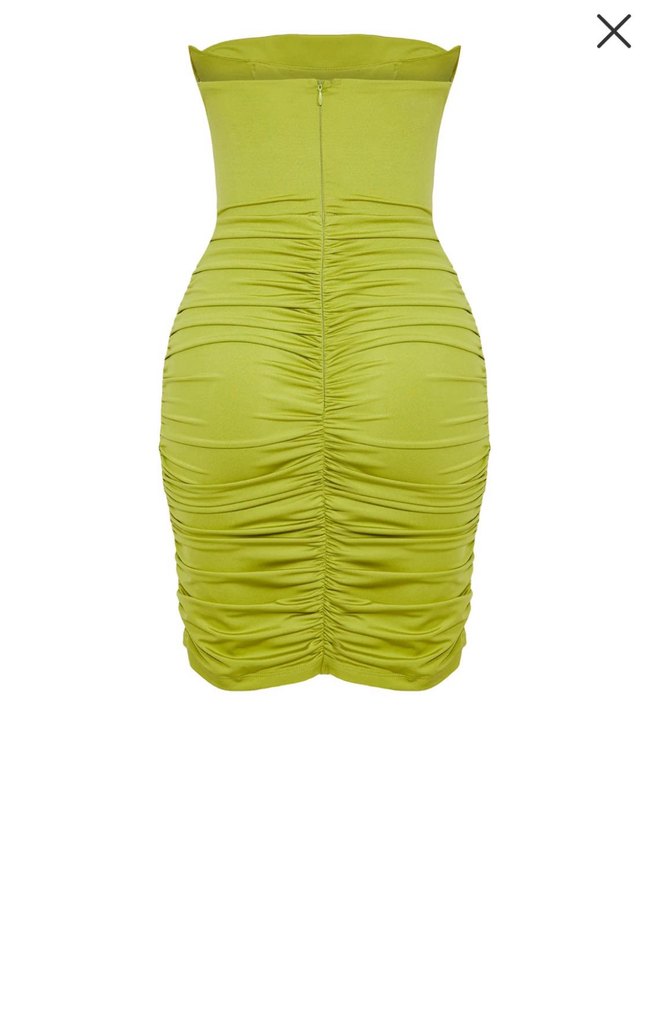 Drapeli Straplez Mini Elbise - Görsel 3