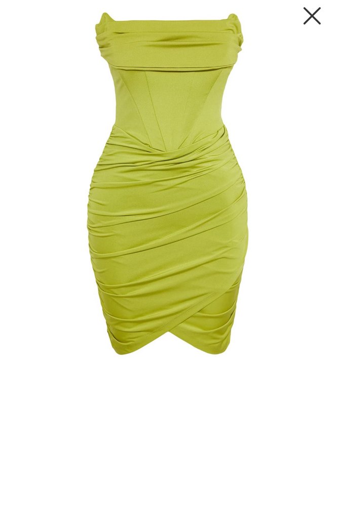 Drapeli Straplez Mini Elbise - Görsel 2