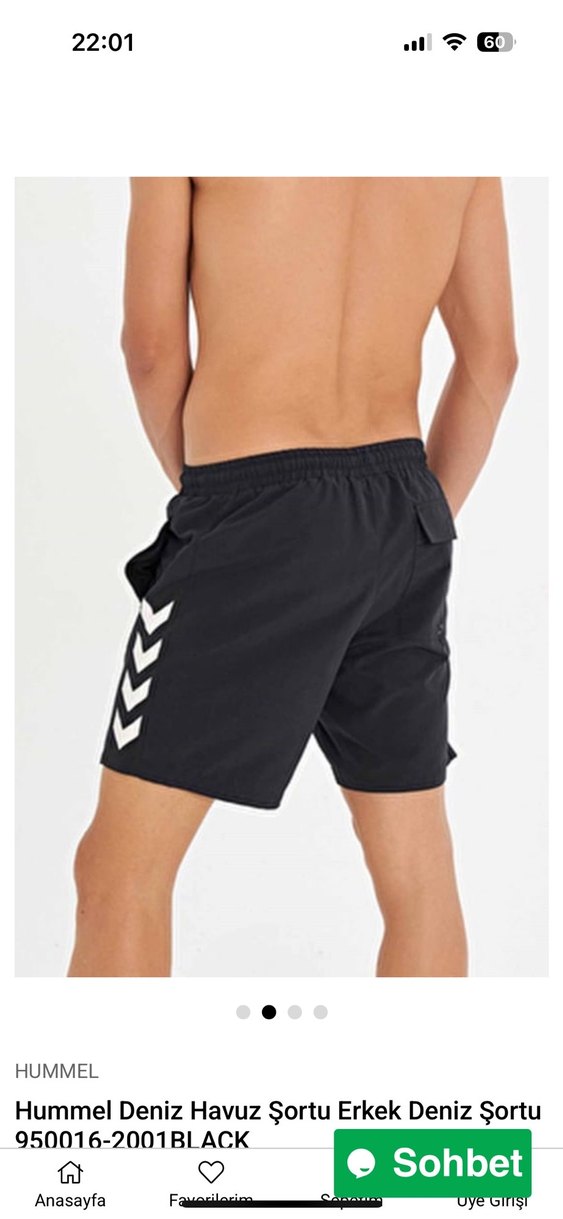 Hummel Siyah Erkek deniz  Şort - Görsel 2