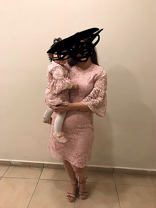 Anne kız kombin elbise