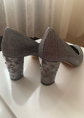 Diğer Gri Stiletto Kadın Topuklu Ayakkabı