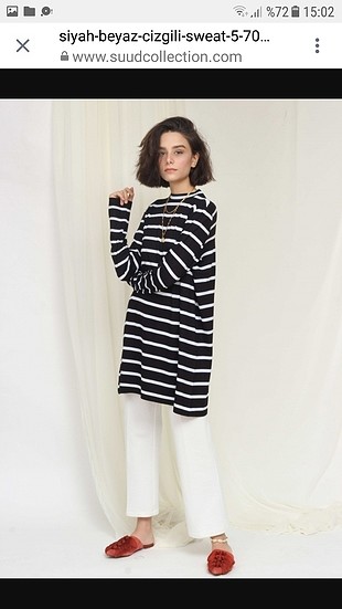 siyah beyaz çizgili sweatshirt