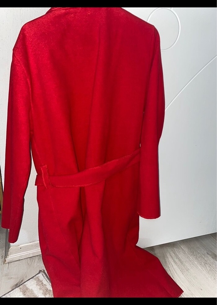 Kırmızı uzun hırka - Görsel 3