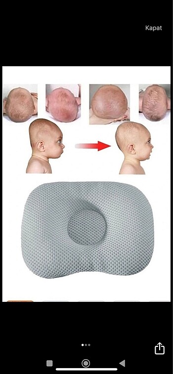 Bebek kafa şekillendirıcı yastık