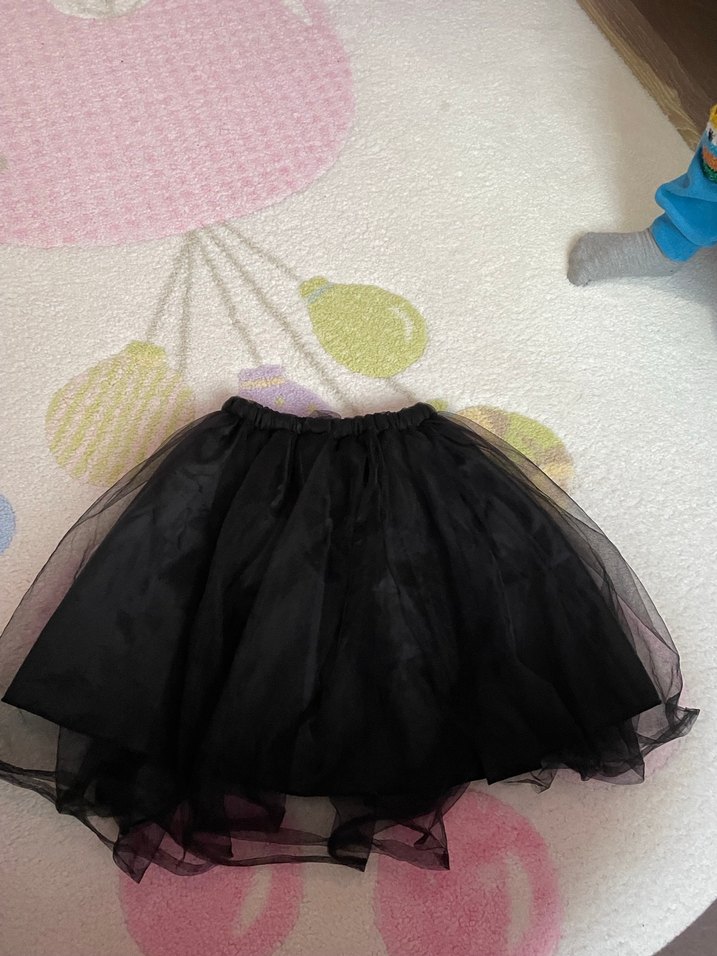 Kız Çocuk Siyah Fırfırlı Gotik Etek - Görsel 2