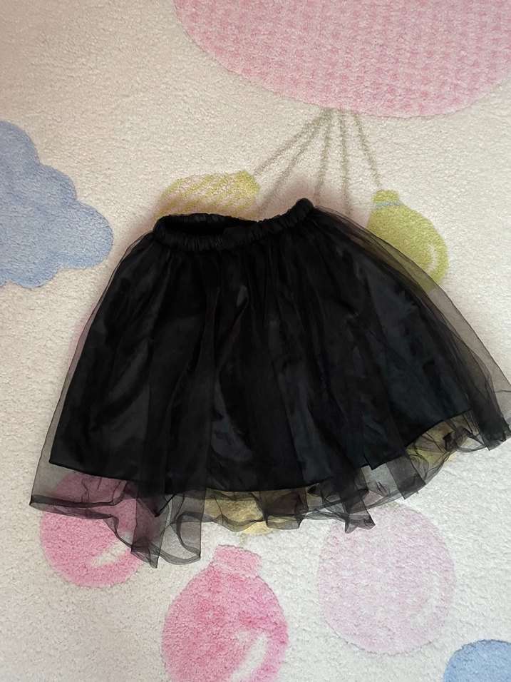 Kız Çocuk Siyah Fırfırlı Gotik Etek - Görsel 3