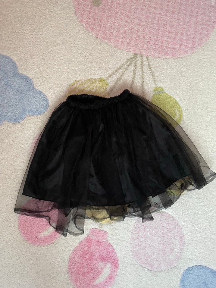 Kız Çocuk Siyah Fırfırlı Gotik Etek - Görsel 4