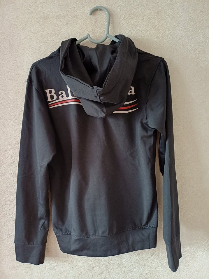 Balenciaga Siyah Kapüşonlu fermuarlı sweatshirt - Görsel 4