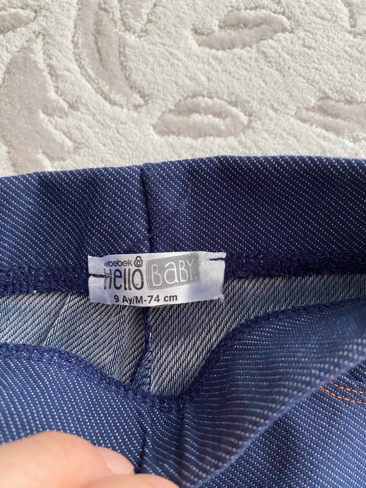 Lacivert Denim tayt pantolon - Görsel 2