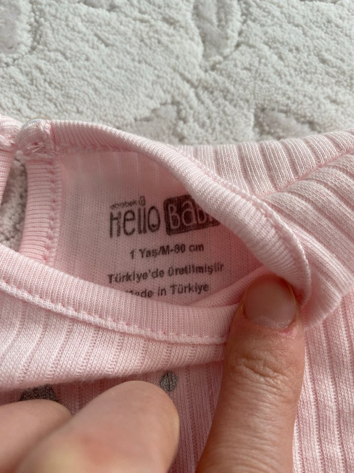 Pembe Uzun Kollu Kız Elbisesi Fırfırlı - Görsel 2