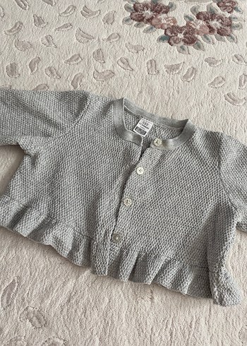 Kız Çocuk Gri Triko Hırka - Görsel 2