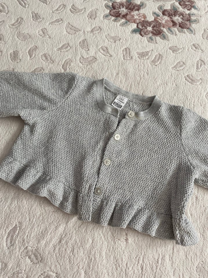 Kız Çocuk Gri Triko Hırka - Görsel 2