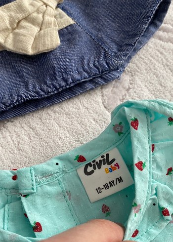 Kız Çocuk Turkuaz Bohem Kısa Kollu Elbise - Görsel 2