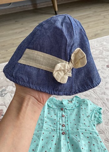 Kız Çocuk Turkuaz Bohem Kısa Kollu Elbise - Görsel 3