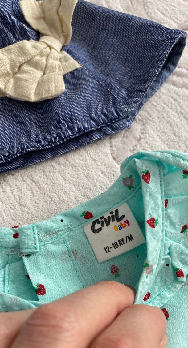 Kız Çocuk Turkuaz Bohem Kısa Kollu Elbise - Görsel 2