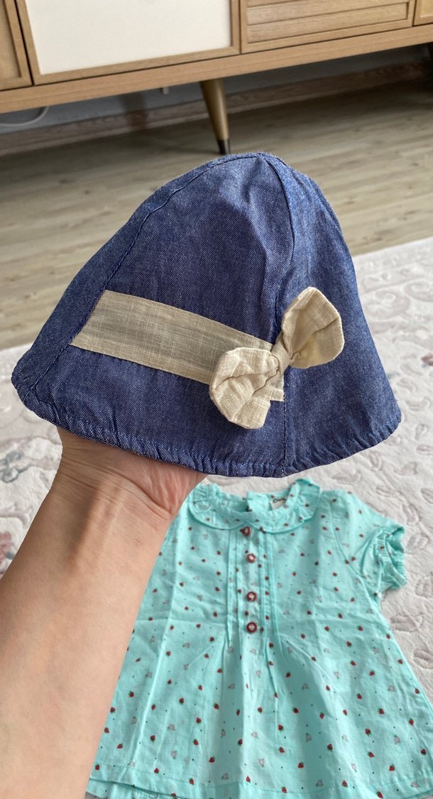 Kız Çocuk Turkuaz Bohem Kısa Kollu Elbise - Görsel 3