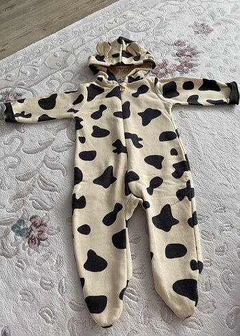 Krem Zebra Desenli Bebek Tulumu - Görsel 2