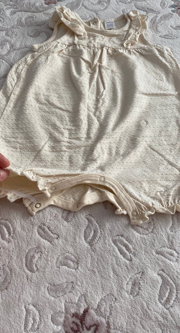 Bebek Kız Fırfırlı Beyaz Tulum - Görsel 4