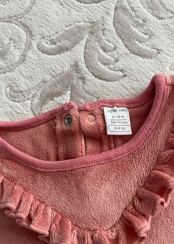 Pembe Fırfırlı Bebek kadife Kız Tulum - Görsel 2