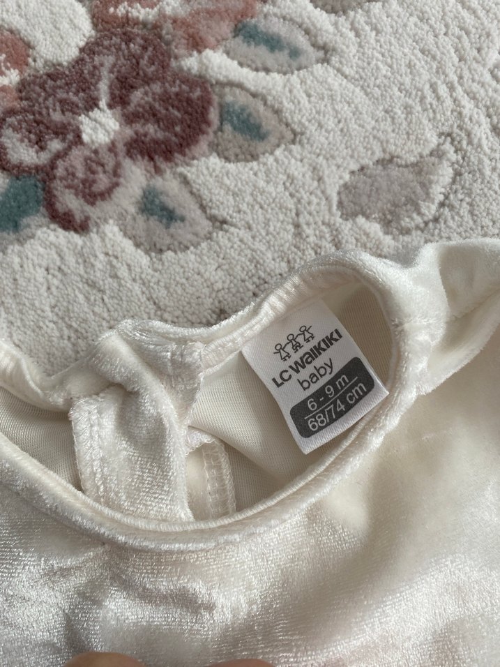 Kız Çocuk Beyaz Uzun Kollu tütülü Elbise - Görsel 4