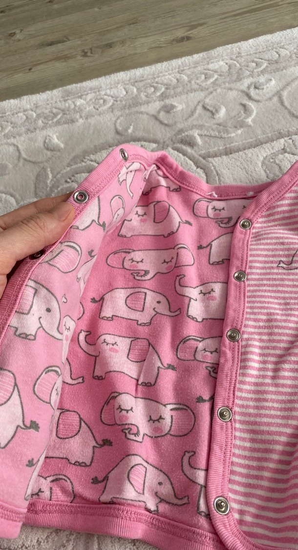 Pembe Uzun Kollu Bebek Kız Takımı - Görsel 2