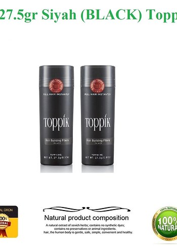 2 adet Toppik Topik siyah renk 27.5 gr