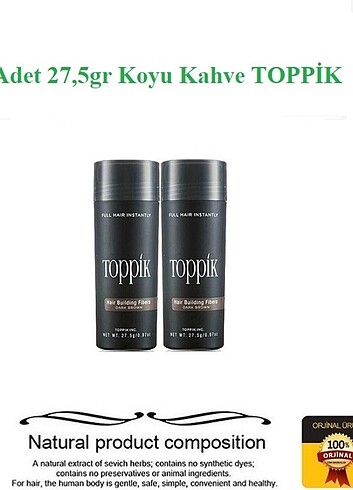 2 adet Toppik Topik koyu kahve 27.5 gr