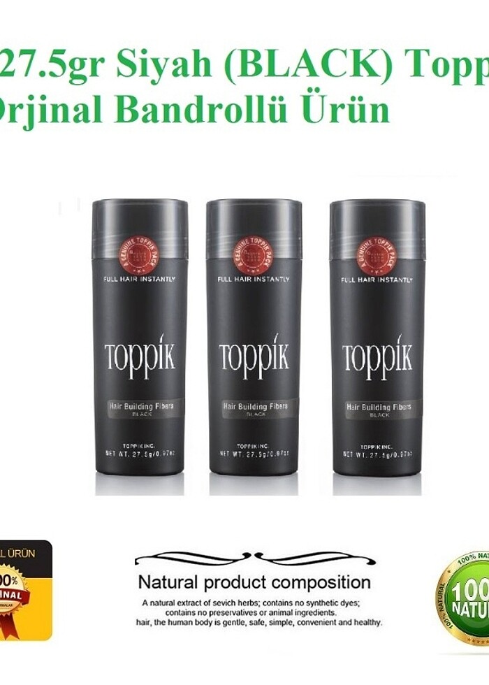 3 adet Toppik Topik siyah renk 27.5 gr - Görsel 2