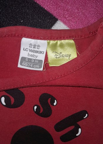 LC Waikiki Kırmızı Uzun Kollu Mickey Bebek Body