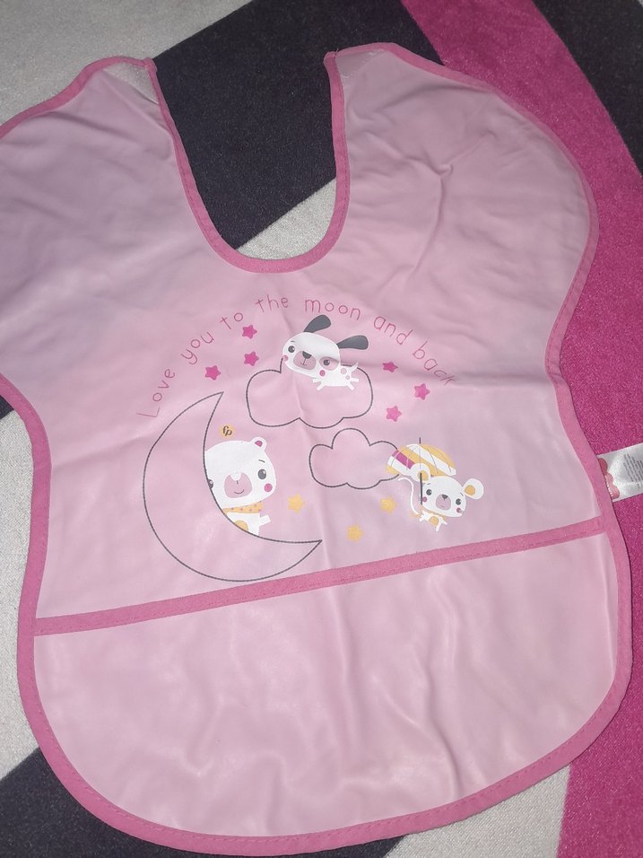 Pembe Baskılı Bebek Önlüğü - Görsel 2