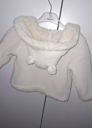 12-18 Ay Beden pembe Renk Kız Çocuk pembe Örgü Kapüşonlu Hırka