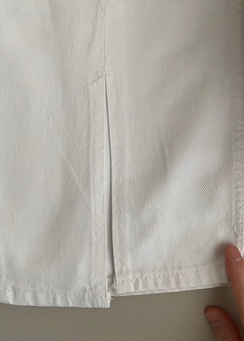 Beyaz Pamuklu Kadın Uzun Kumaş Pantolon - Görsel 2