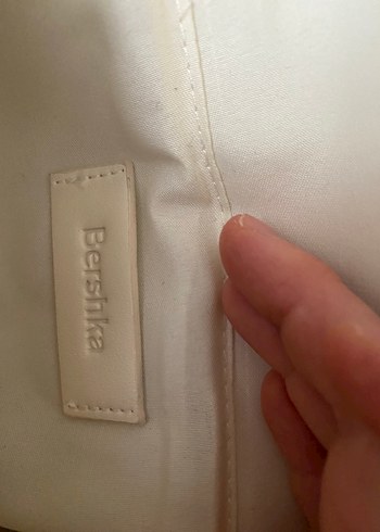Beden Bershka Minimalist Beyaz Deri Kadın Omuz Çantası